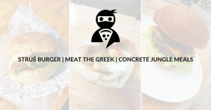 Read more about the article Struś Burger & MEAT the Greek & Concrete Jungle Meals – Food Trucki Na Rynku Kato
